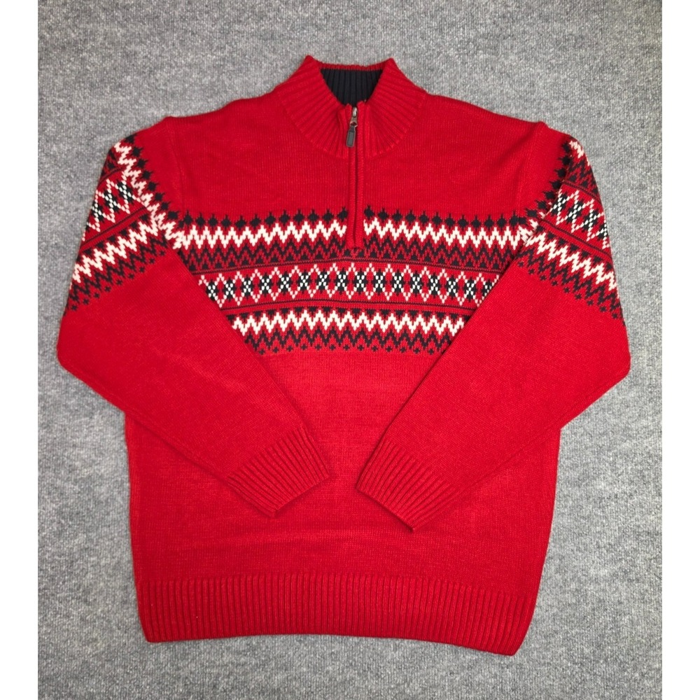 Park Slope New York Mens 1/4 Zip Pull Over Knit Sweater Men's Size 2XL Red NWT
